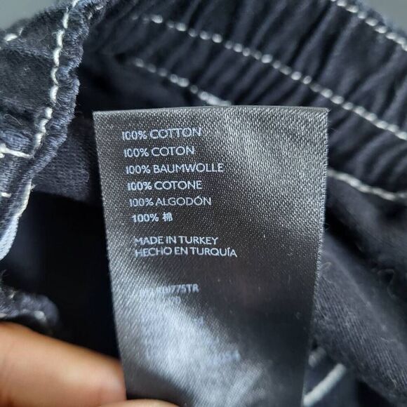 BDG Womens Skate Jean Black Denim Size 26 Baggy Cargo Wide Leg Grunge Elastic - Picture 4 of 7